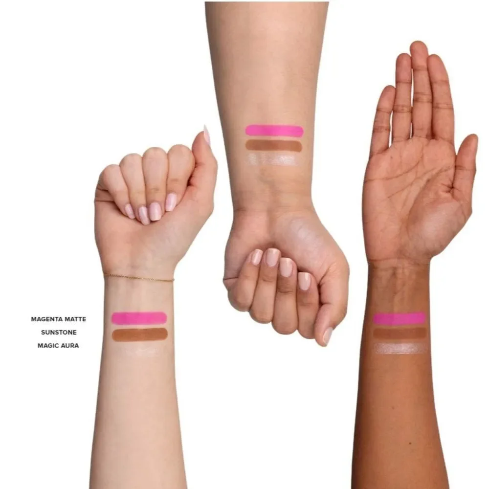 NUDESTIX Sunpink Glow Stax 3pc Blush Balm Set $59 Value
